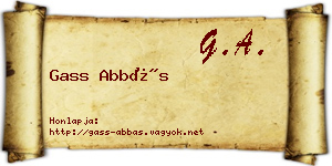Gass Abbás névjegykártya